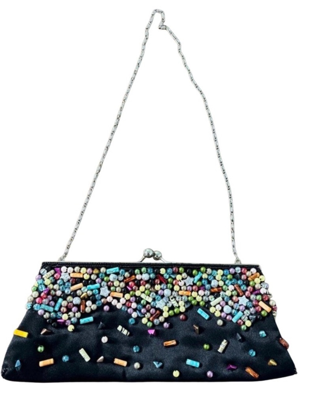 Sashe Beaded Multicolor Clutch Purse ~ Cocktail Party ~ Date Night